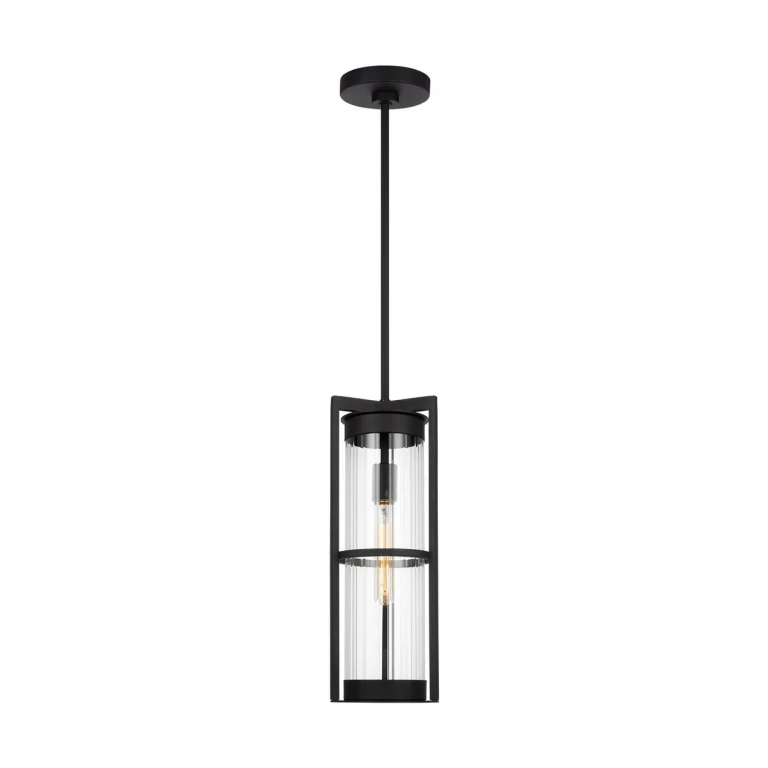 Black One Light Outdoor Pendant from the Alcona Collection