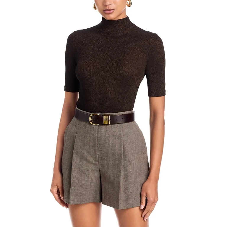 Frame The Lurex Turtleneck Tee