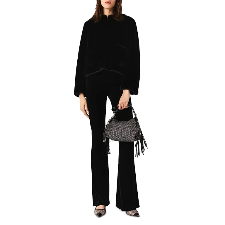 Maje Pivelvet Stretch Velour Trousers