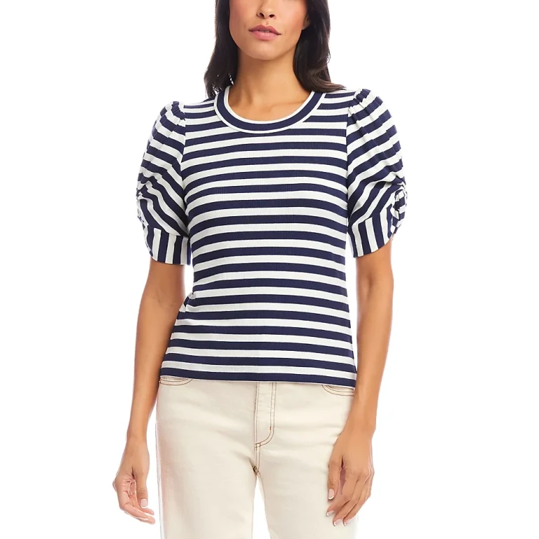 Karen Kane Stripe Twist Sleeve Top
