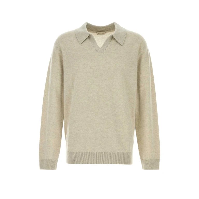 Le Kasha Sand Cashmere Gibson Sweater Pebble Exterior: Polo - Men