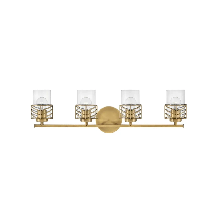 Lacquered Brass LED Vanity from the Della Collection