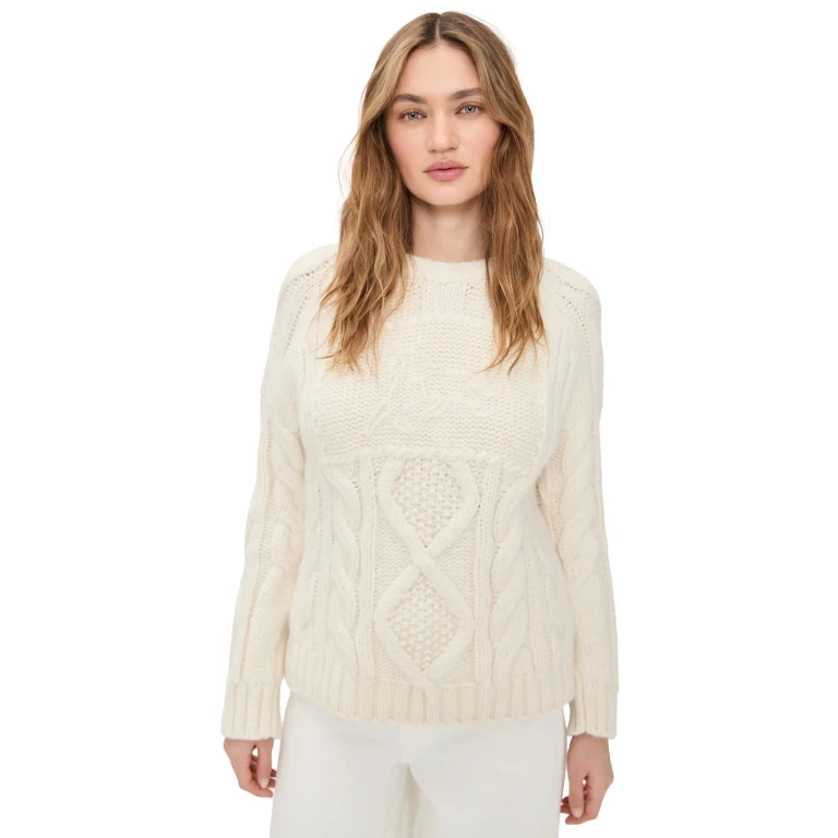 Lingua Franca Bjorn Alpaca Equestrian Crewneck Cream XL