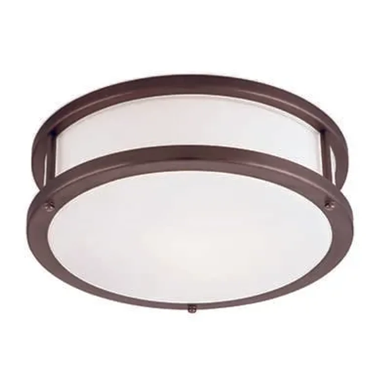 Conga 4.5" 2-Light Opal Glass Flush Mount in Bronze