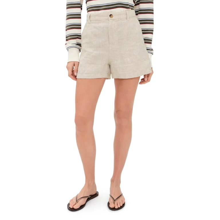 Madewell The Zoe Linen Shorts Jet Black 14