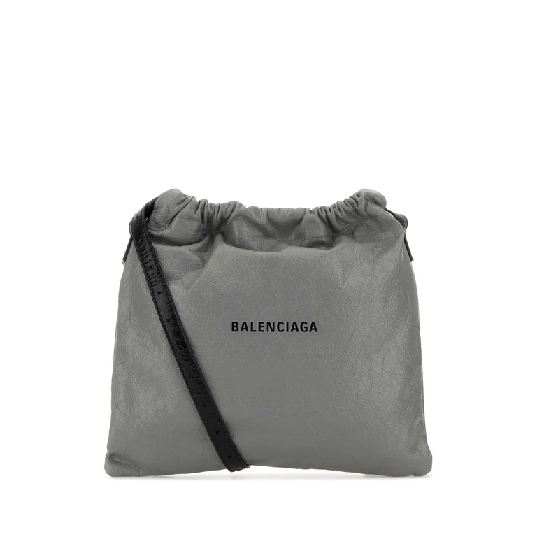 Balenciaga Grey Leather Medium Dust Bag Crossbody Bal Grey/l Black T Domesticated Lamb Le Borse A Tracolla - Men