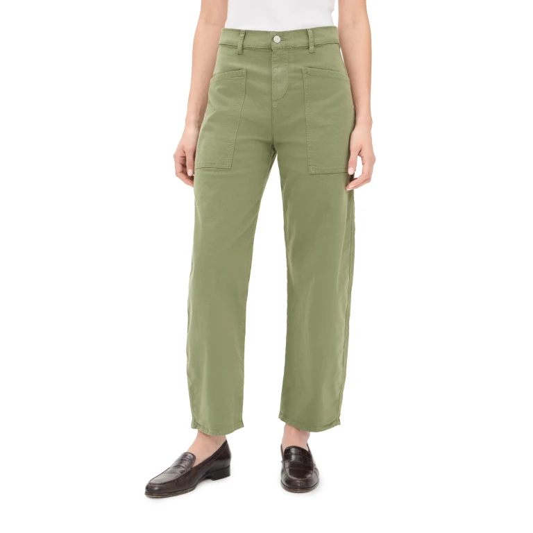 Frank & Eileen Twill Barrel Trousers Olive 12