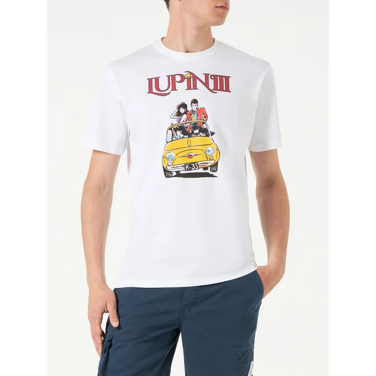 Mc2 Saint Barth Cotton T-Shirt With Lupin Iii Print Special Edition White - Men