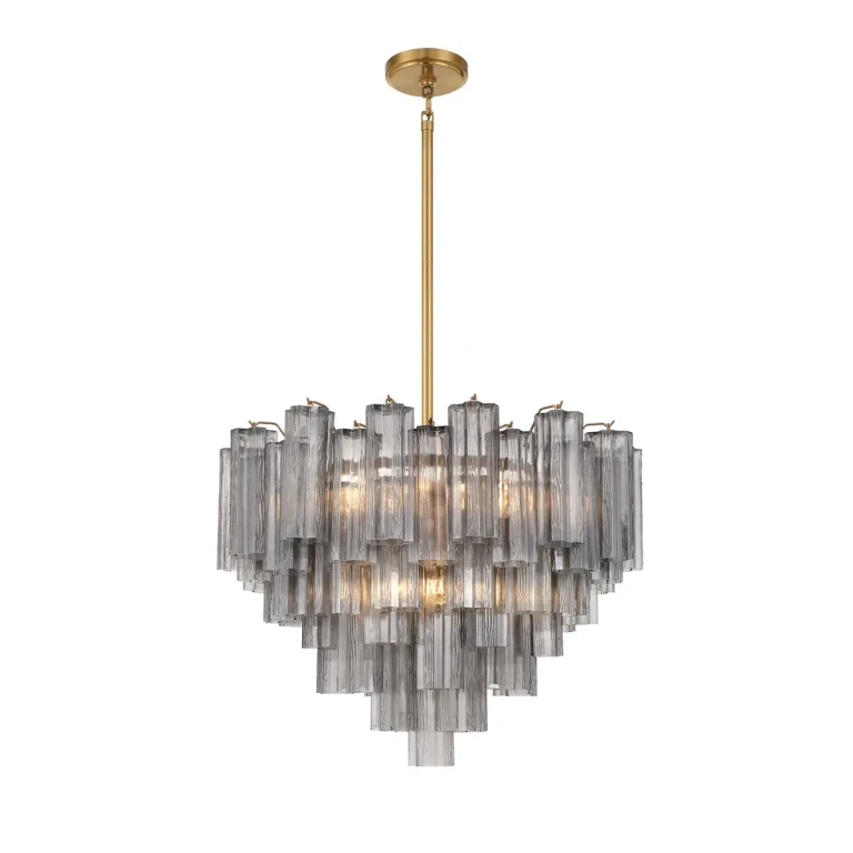 Aged Brass Chandelier from the Addis Collection