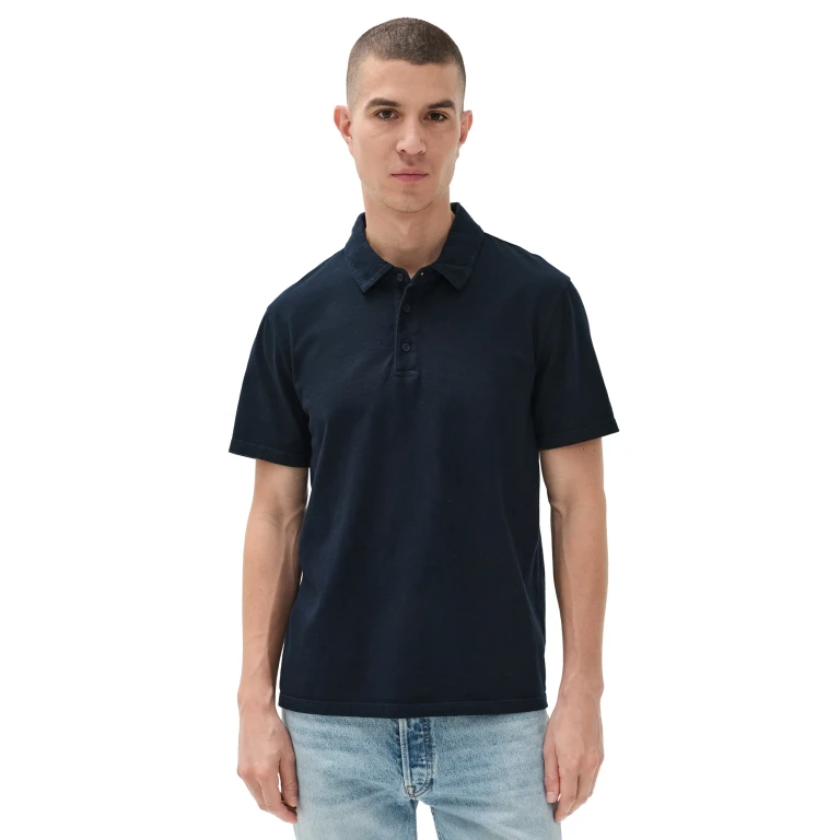 Vince Garment Dye Polo Optic White L