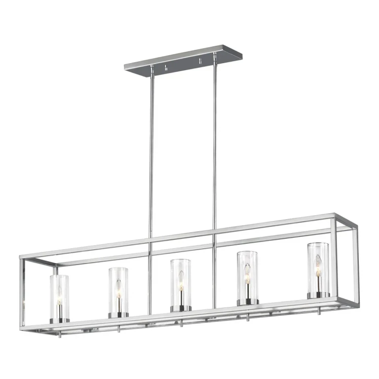 Chrome Five Light Island Pendant from the Zire Collection