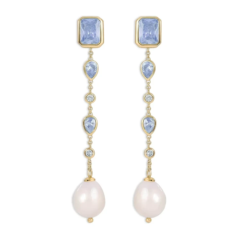 Ettika Gleaming Gem Linear Earrings