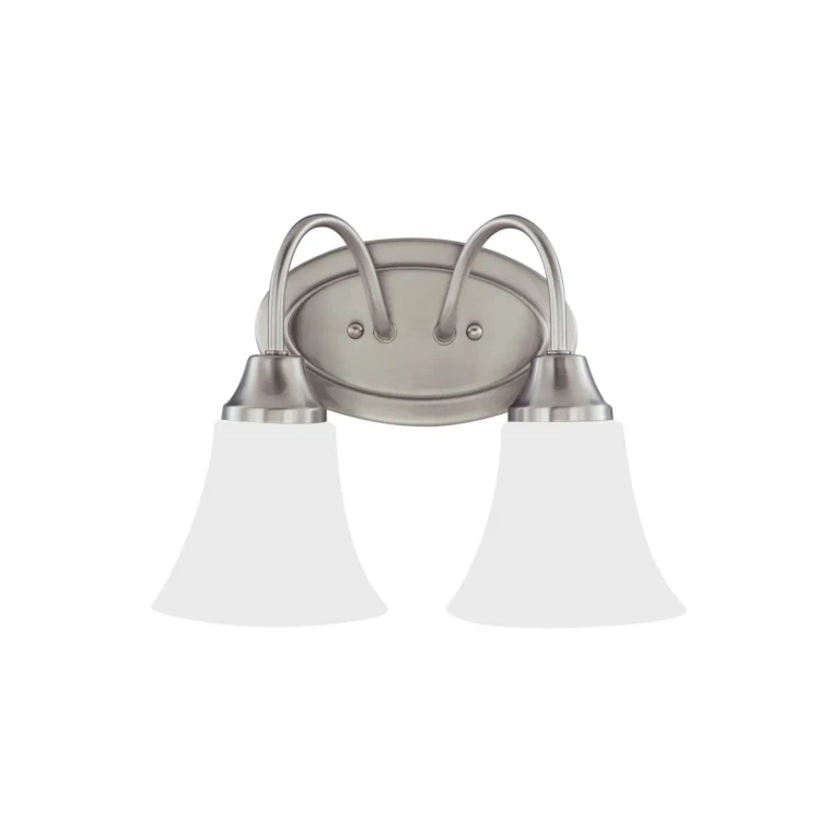 Brushed Nickel Two Light Wall Bath from the Holman Collection