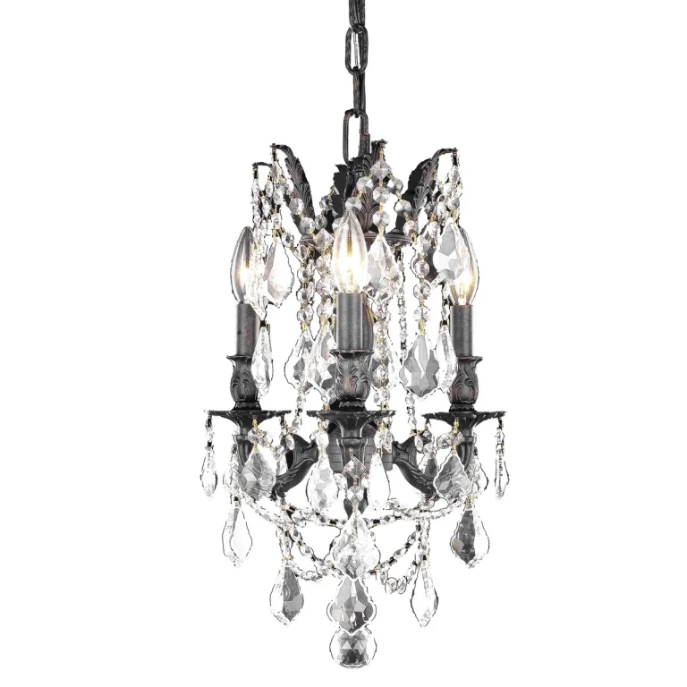 Dark Bronze Three Light Pendant from the Rosalia Collection