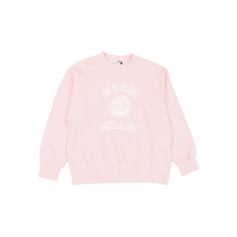 MSGM WASHED SWEATSHIRT UNISEX Pink Cotton - Kids