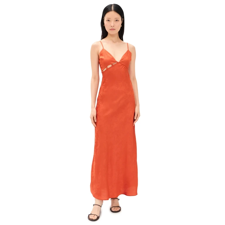 MINKPINK Valencia Bead Detail Dress Paprika Paisley XL