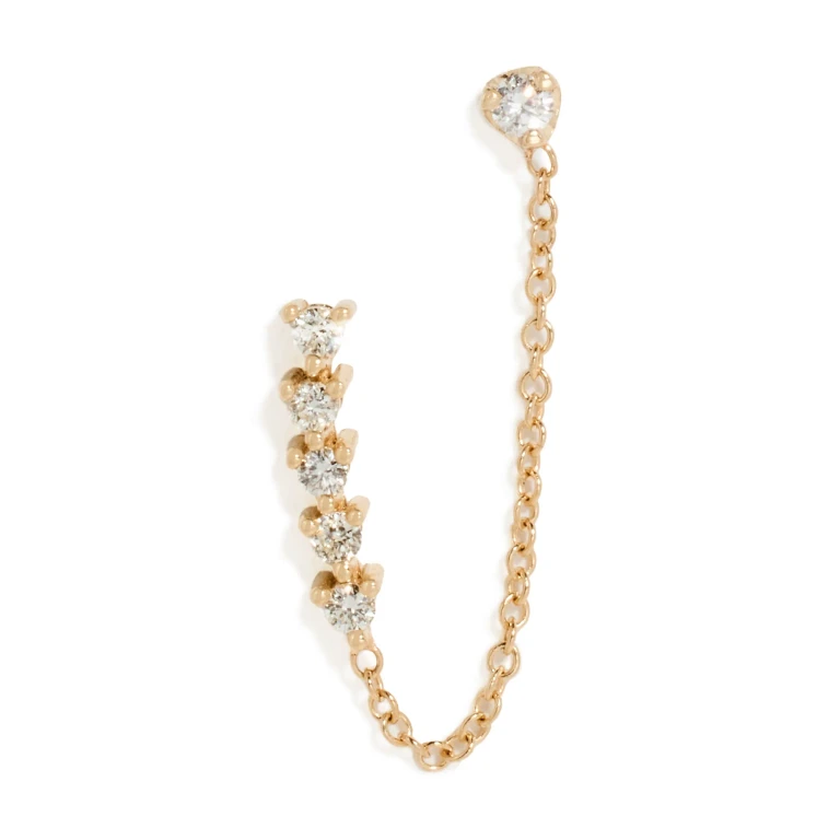 Zoe Chicco 14k Tennis Collection Double Sided Earring Yellow Gold One Size