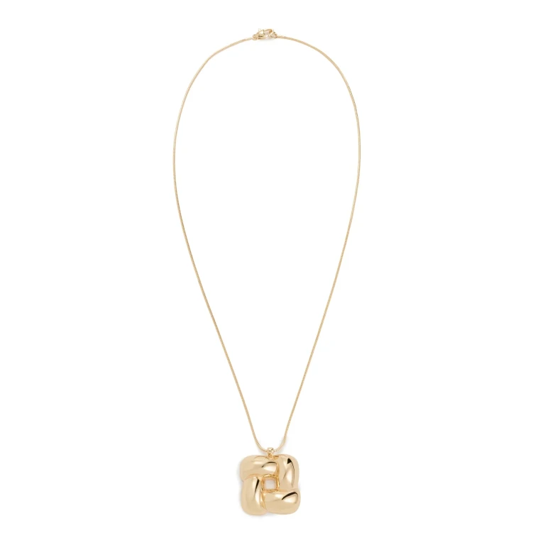 JENNY BIRD Woven Square Pendant Necklace High Polish Gold One Size