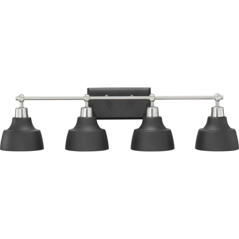 Brushed Nickel Four Light Bath from the Bramlett Collection
