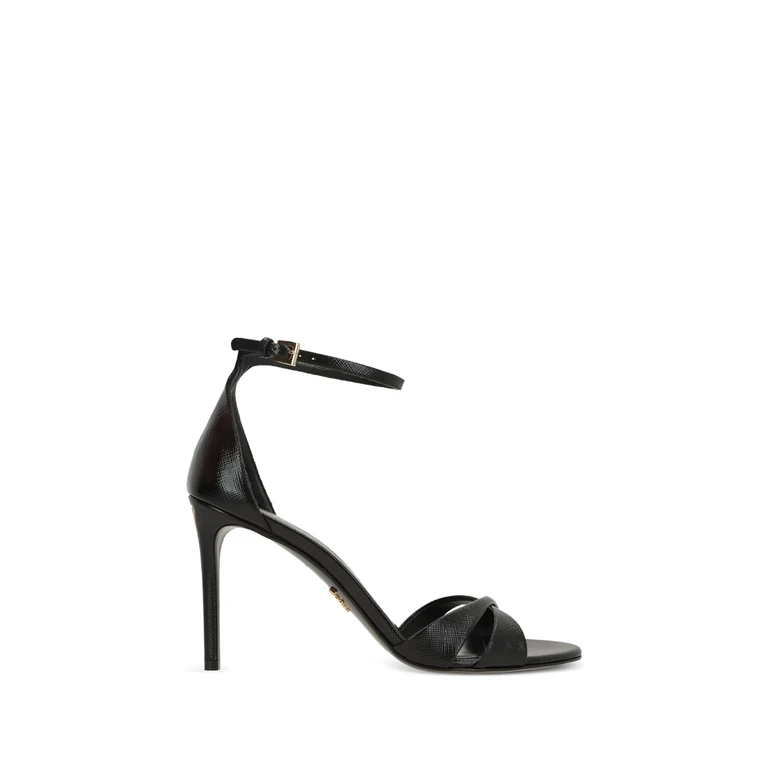 Prada Sandals Black Calf Leather - Women