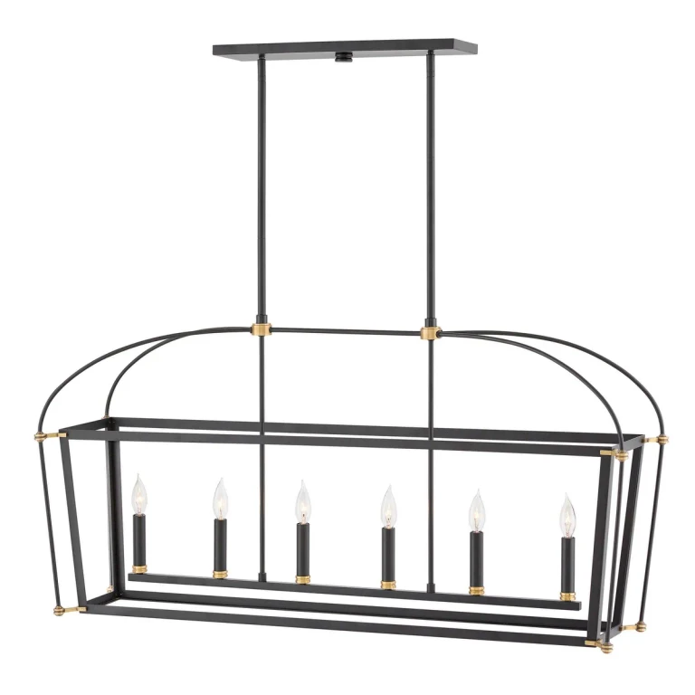 Black LED Linear Chandelier from the Selby Collection