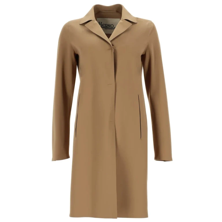 Knee-Length Single-Breasted Coat in Stretch Technical Fabric (CA000521D13455S2157)
