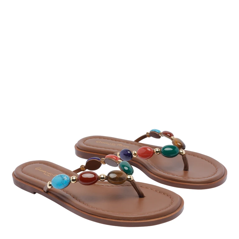Gianvito Rossi Sandals Brown Calf Leather/leather Sole - Women