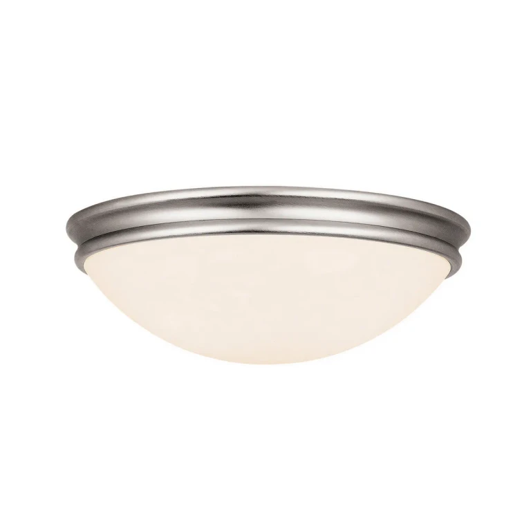 Brushed Steel One Light Flush Mount from the Atom Collection
