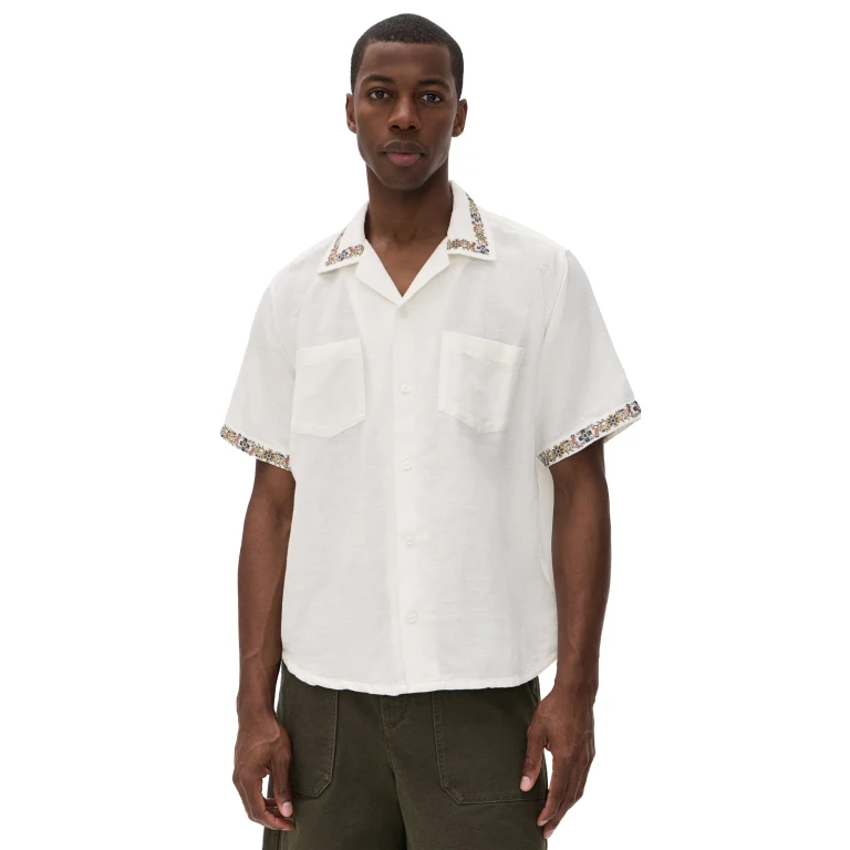 Corridor Harmony Embroidered Camp Shirt White L