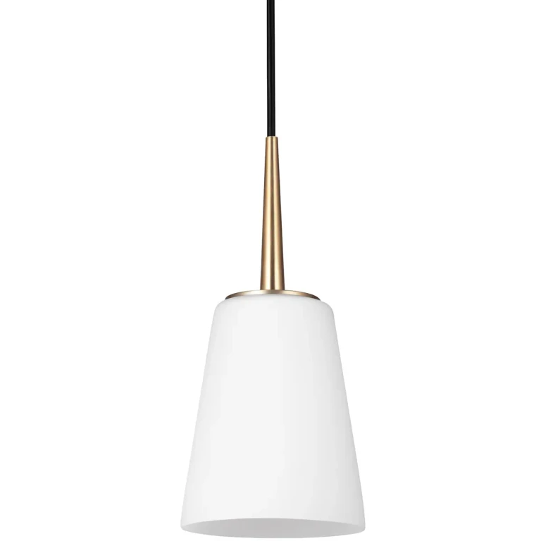 Satin Brass One Light Mini-Pendant from the Driscoll Collection