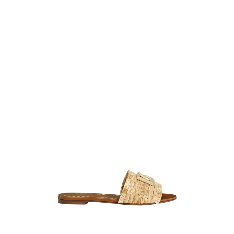 Dolce & Gabbana Sandals Beige Calf Laether - Women