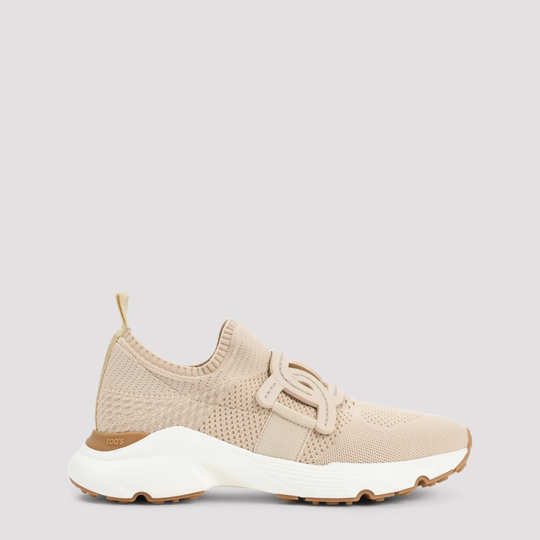 Tod`S Knit Sneakers Nude & Neutrals Cotton Shoe - Women
