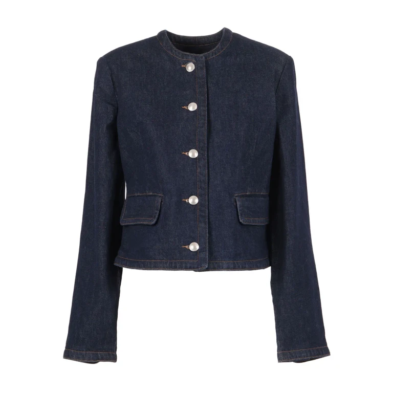 7 For All Mankind Lady Jacket Smoove With Exposed Buttons