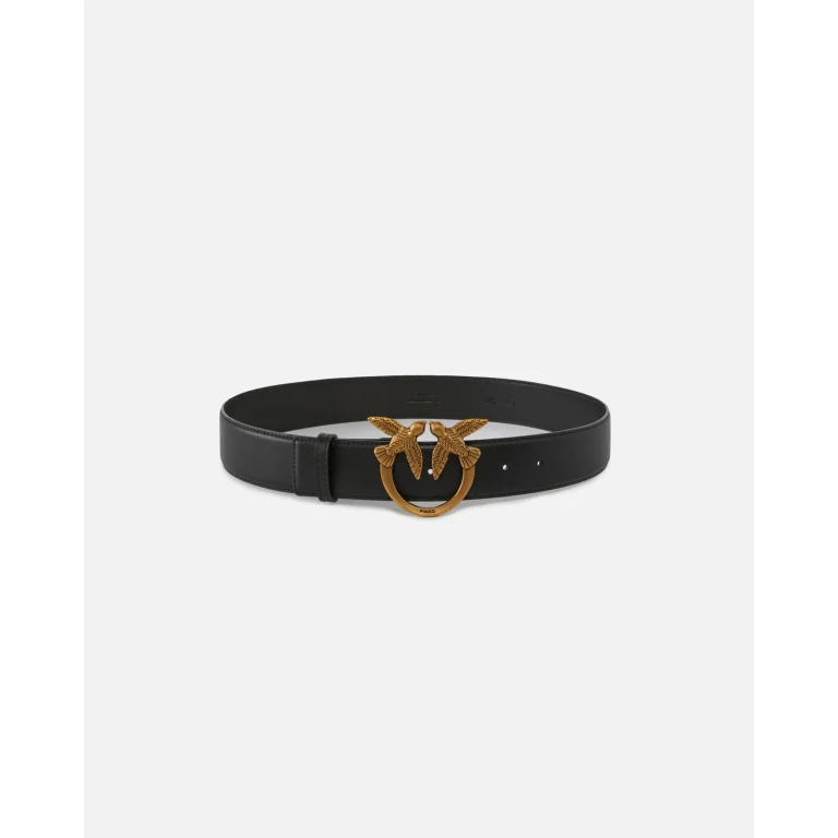 Pinko - Ceinture large Love Birds en cuir 4cm - XS