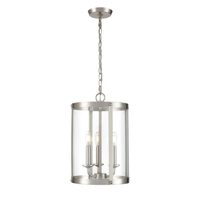 Brushed Nickel Three Light Pendant from the Aydenn Collection