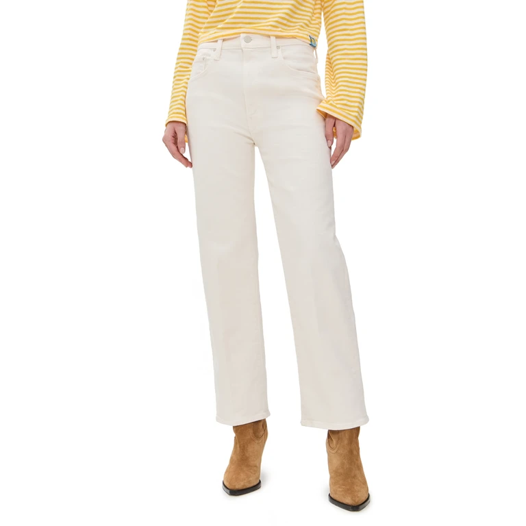 MOTHER The Rambler Zip Ankle Jeans Cream Puffs 33