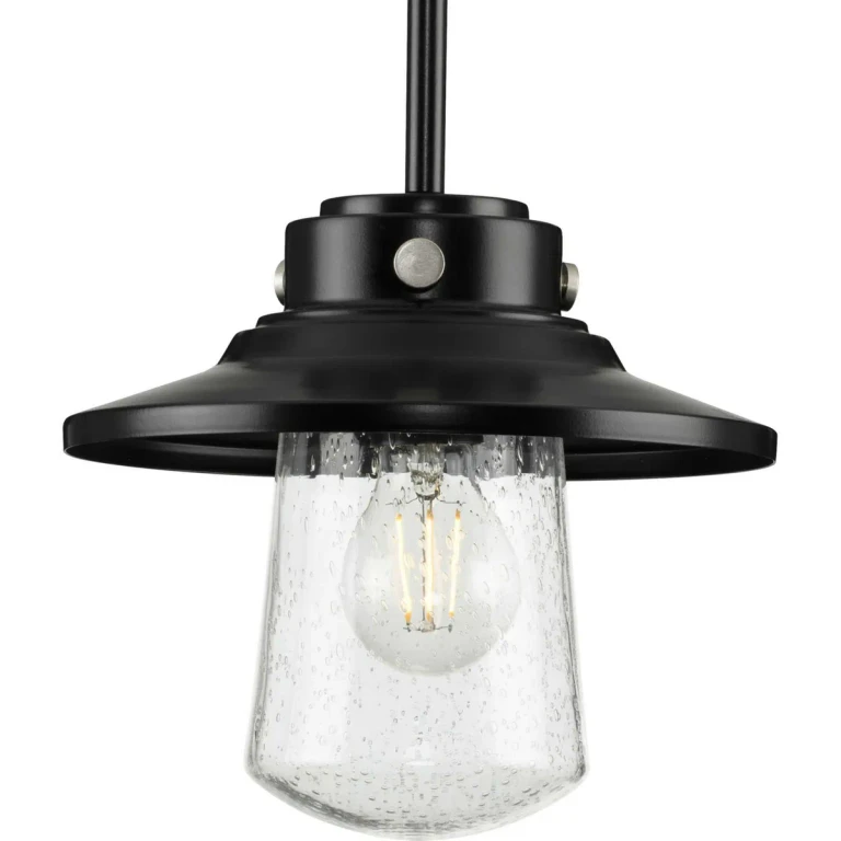 Matte Black One Light Hanging Lantern from the Tremont Collection