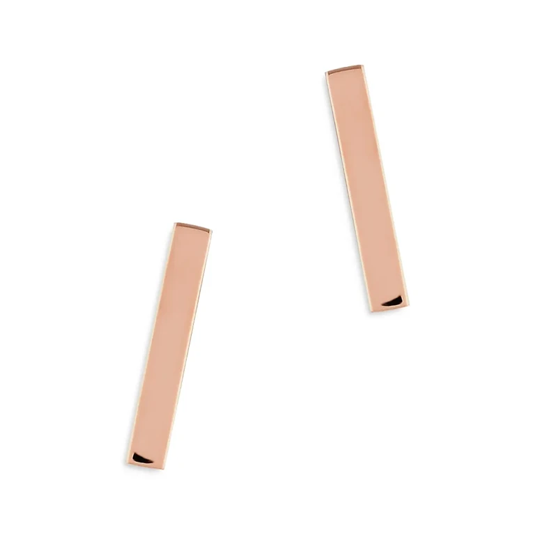 Bar Stud Earrings in 14K Rose Gold