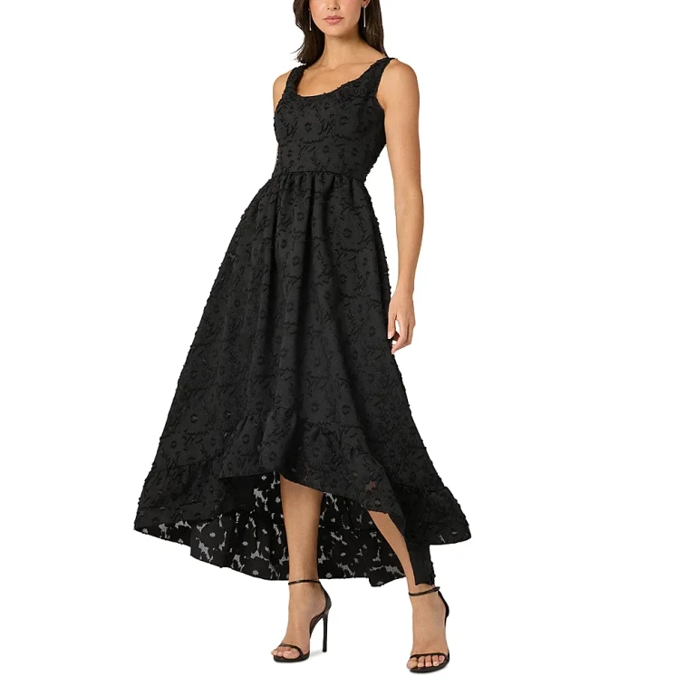 Shoshanna Textured High Low Maxi Dress