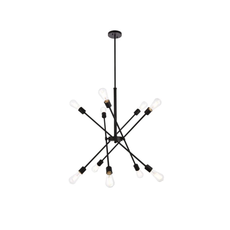 Black Ten Light Pendant from the Axel Collection