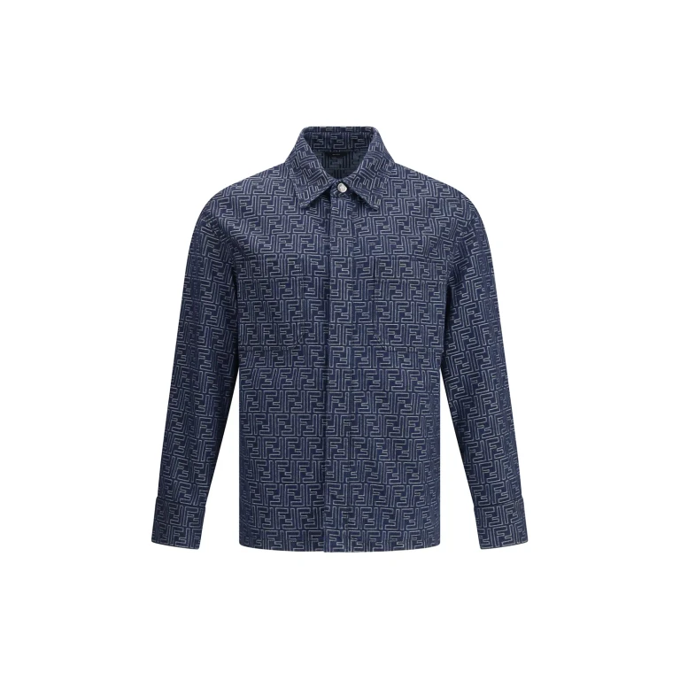 Giacca in denim Fendi con logo ricamato