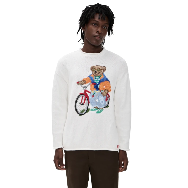 Polo Ralph Lauren Harbor Island Bear Rollneck Sweater Deckwash White S