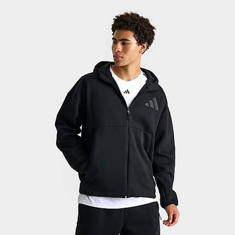 adidas Men's Z. N.E. Full-Zip Hooded Track Jacket in Black Size: XS