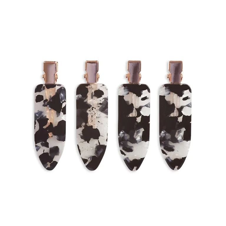 Kitsch Creaseless Clips - Black Terrazo, Set of 4