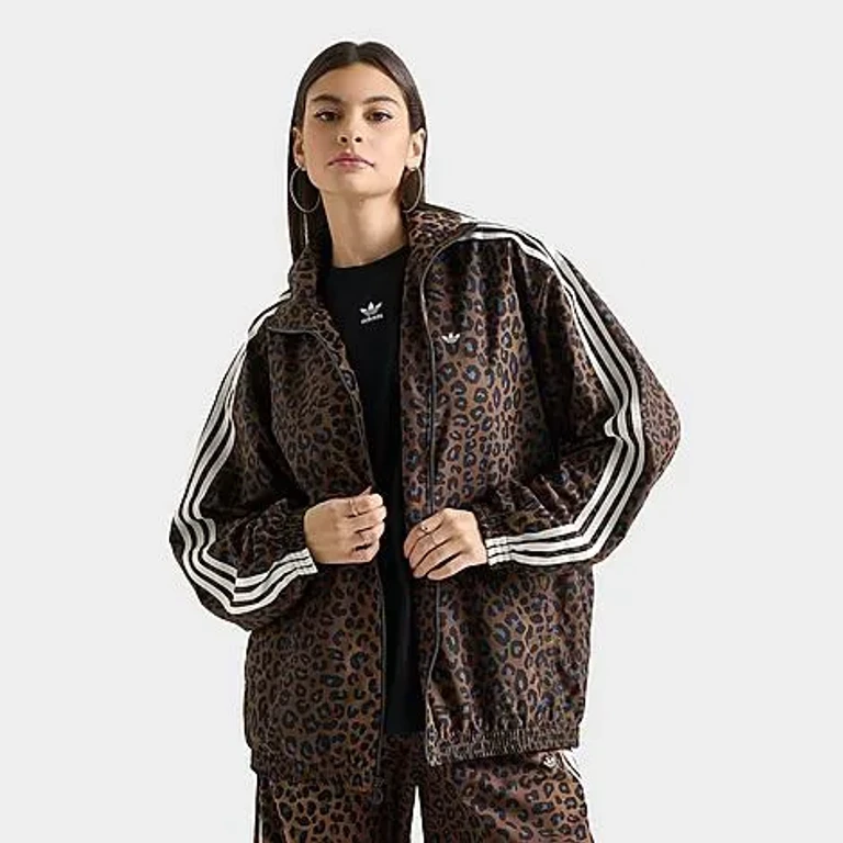 adidas Women's Originals Leopard Firebird Oversized Track Jacket Size: XXS