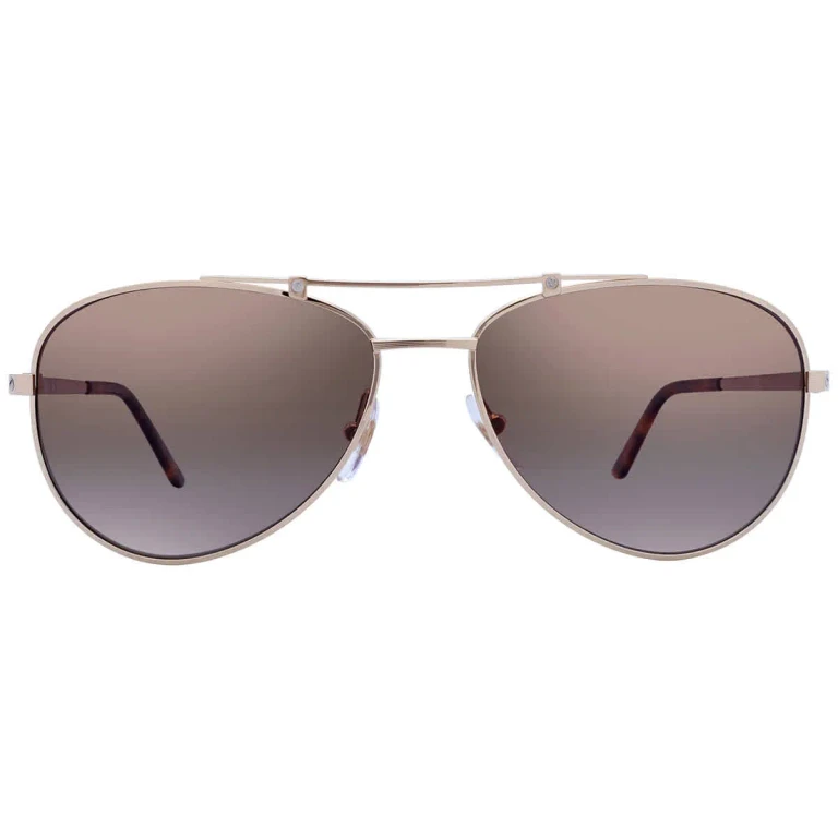Cartier Santos de Cartier Brown Polarized Pilot Unisex Sunglasses CT0083S 001 59