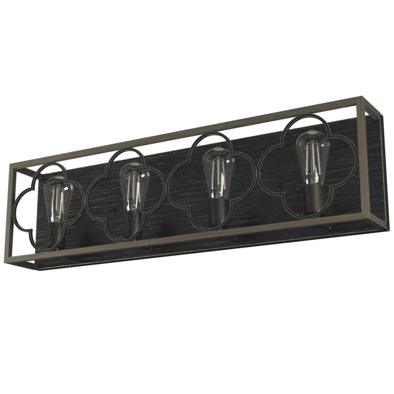 French Oak Four Light Vanity from the Gablecrest Collection