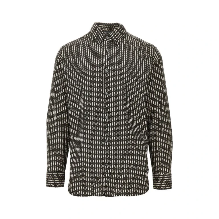 EMPORIO ARMANI Printed lyocell-blend shirt Man S