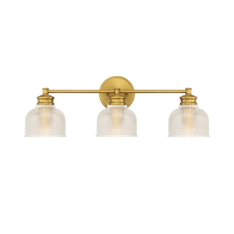 Trade Winds Lighting 3-Light Bathroom Vanity Light In Natural Brass - TW100040-NB