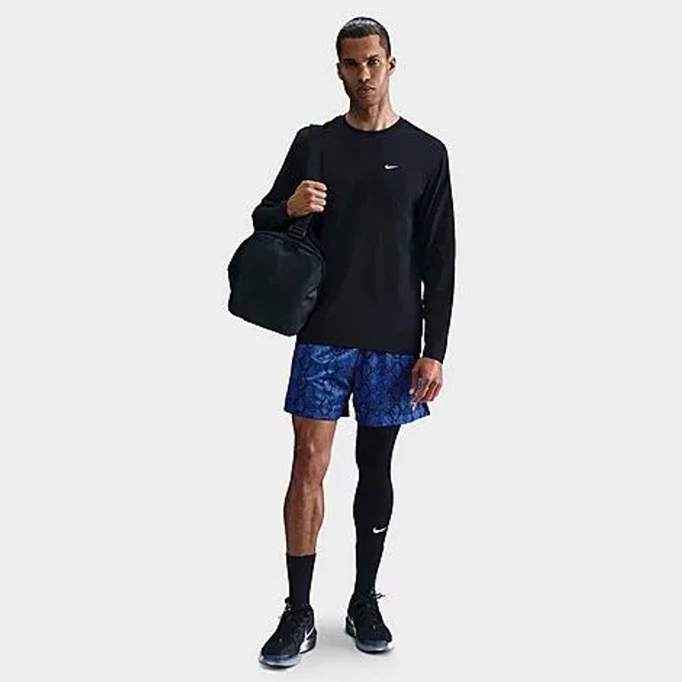 Nike Men's Basketball Snakeskin Graphic 5" Mesh Shorts in Sail/White/Deep Night Size: XS